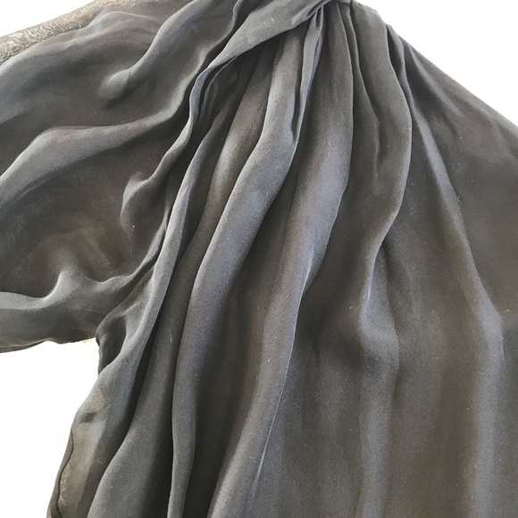 Guess by Marciano mini black dress silk one sleeve wedding guest summer size S - Picture 7 of 7